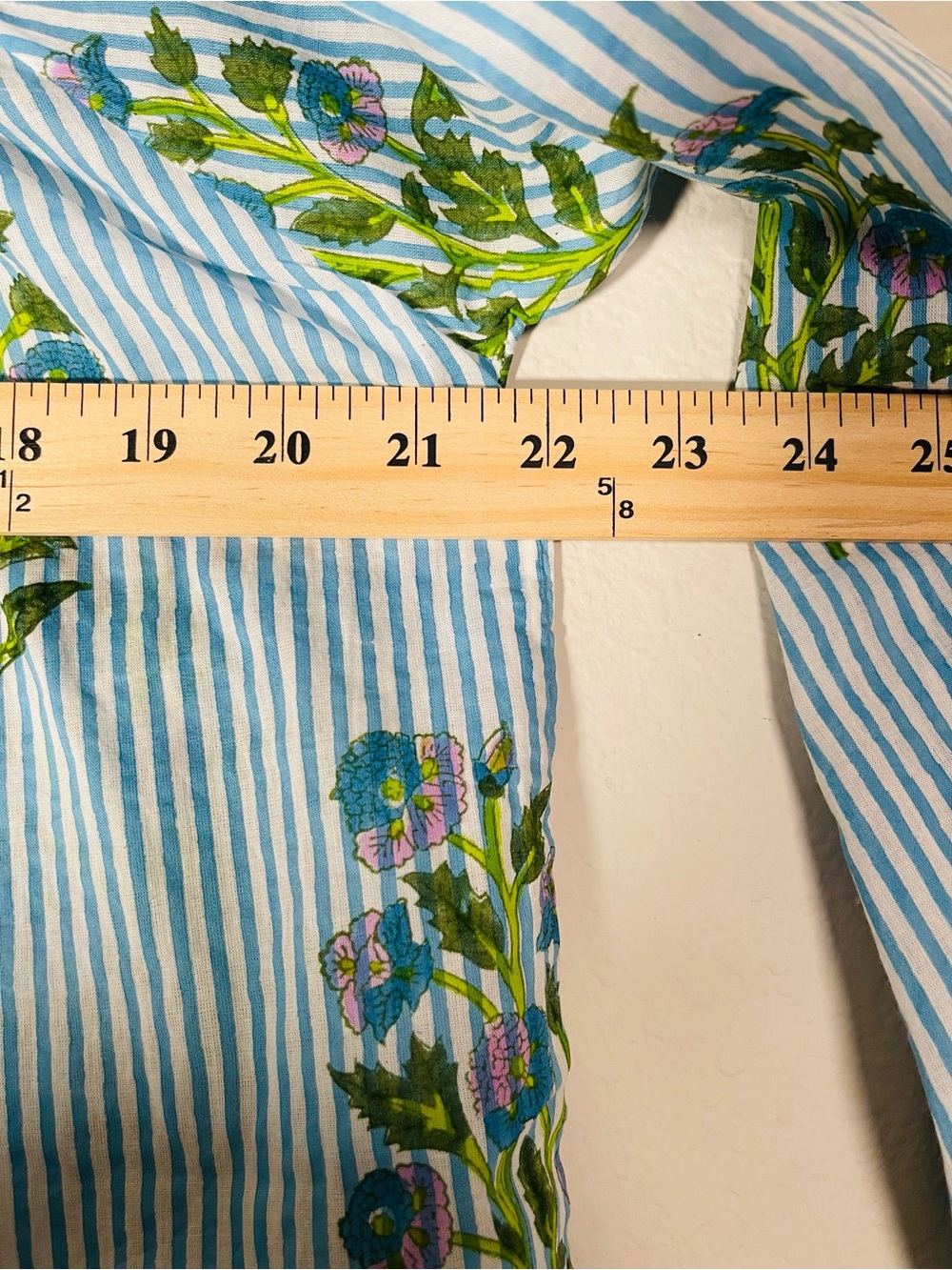 SZ Cornflower Blue Aneeza Print & Thin Stripe IDA Floral Blouse Top NWT Small - Picture 7 of 12